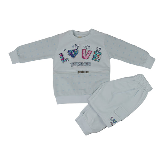 Girls Light Blue Winter Co-ord Set