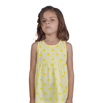 Girls Light Pink Heart Print Top – Cute Summer Style