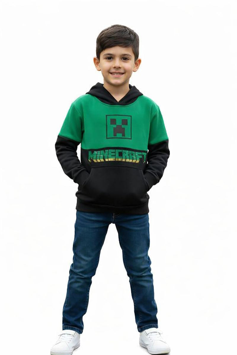 Baby Boys Hoodies in Green & Black Premium Fleece Stuff
