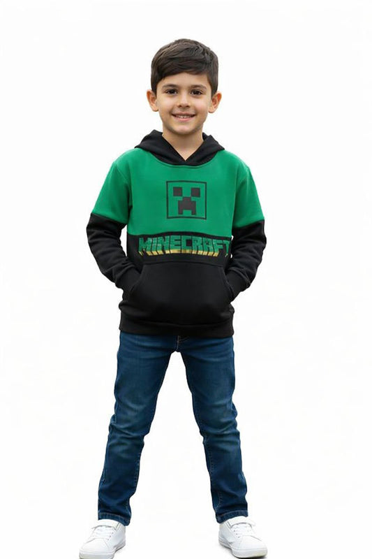 Baby Boys Hoodies in Green & Black Premium Fleece Stuff