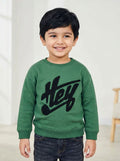 Kids Green “HEY” Sweatshirt – Unisex Winter Style