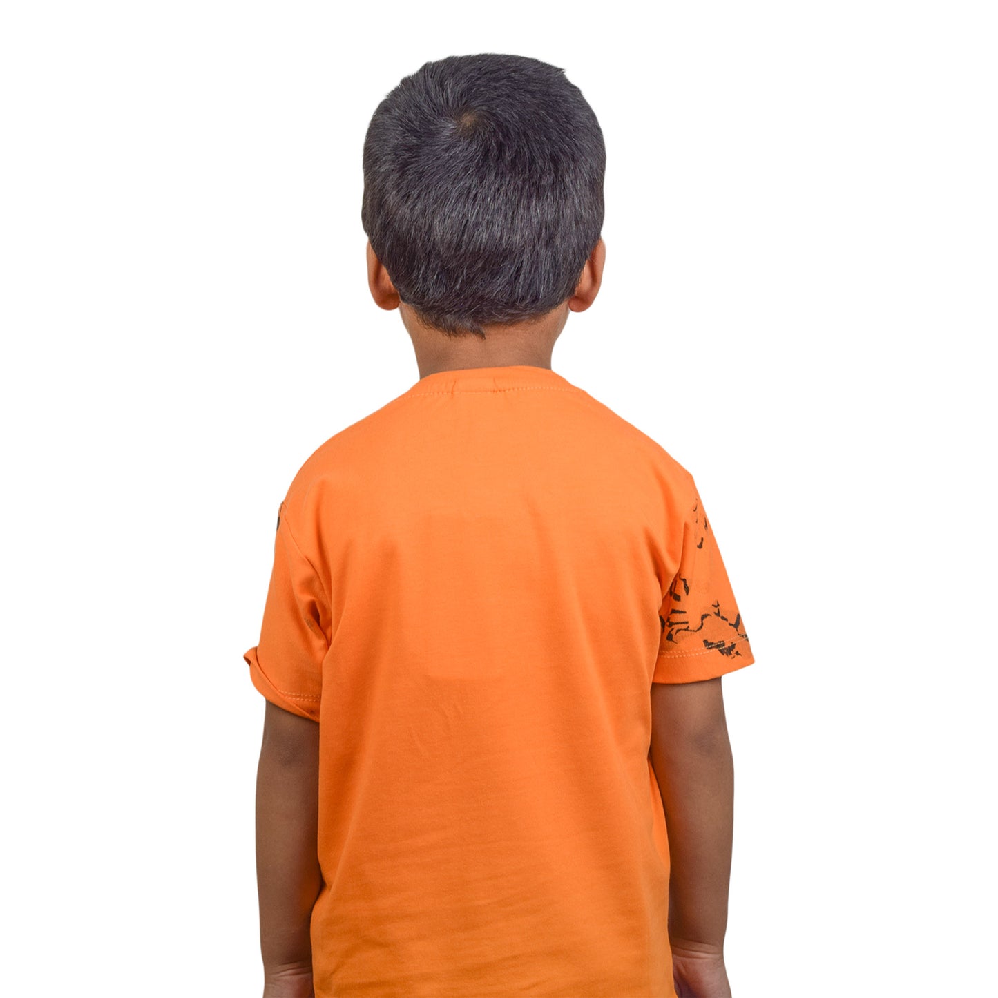 Boys Orange Round Neck T-Shirt
