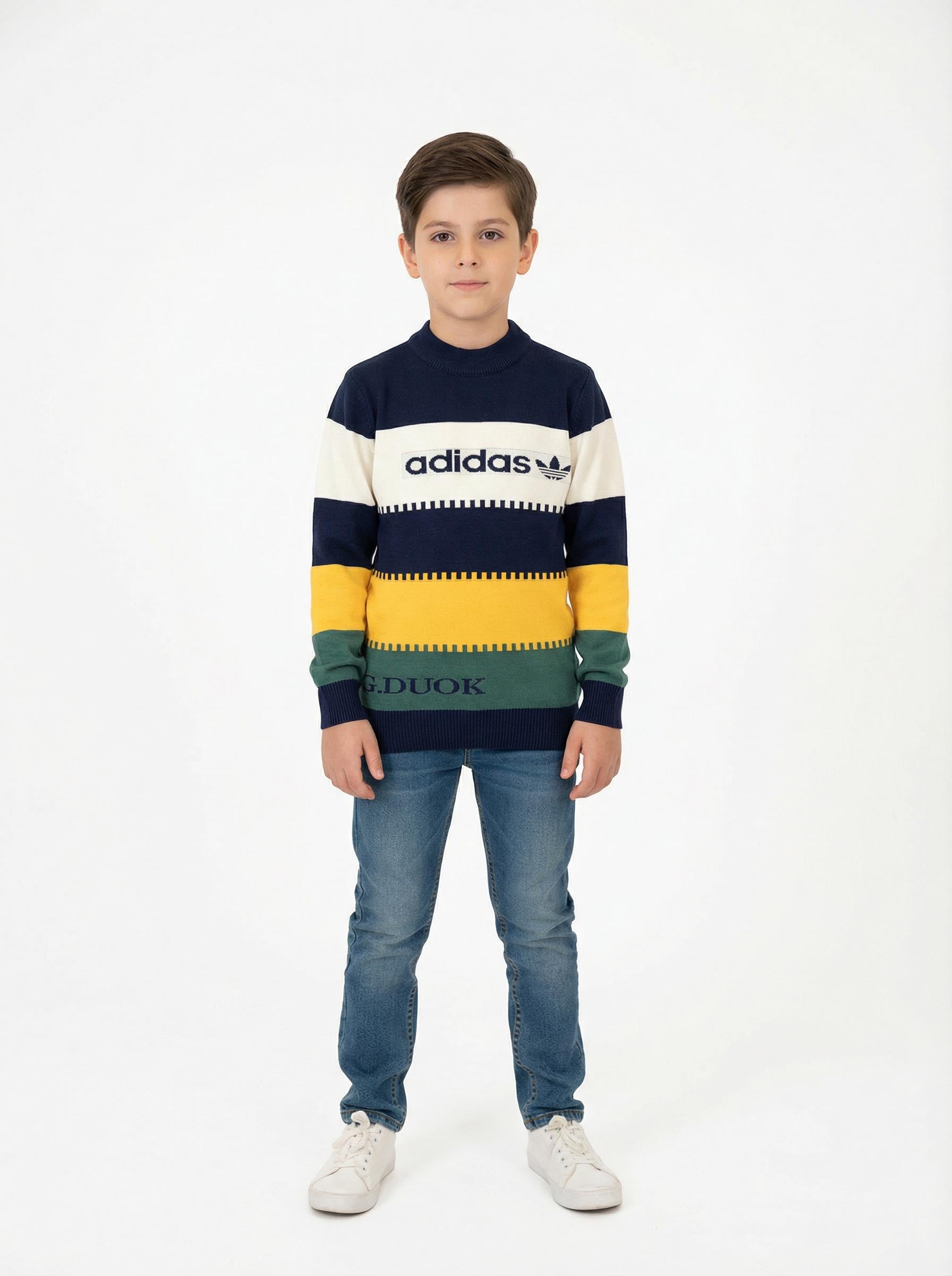 Kids Color Block Knit Sweater | Winter Pullover