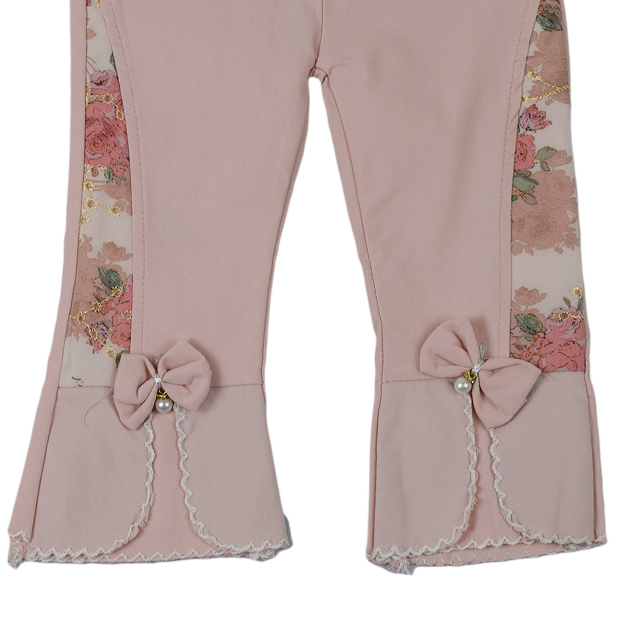 Baby Girl Pink Floral Bell Bottom Pants