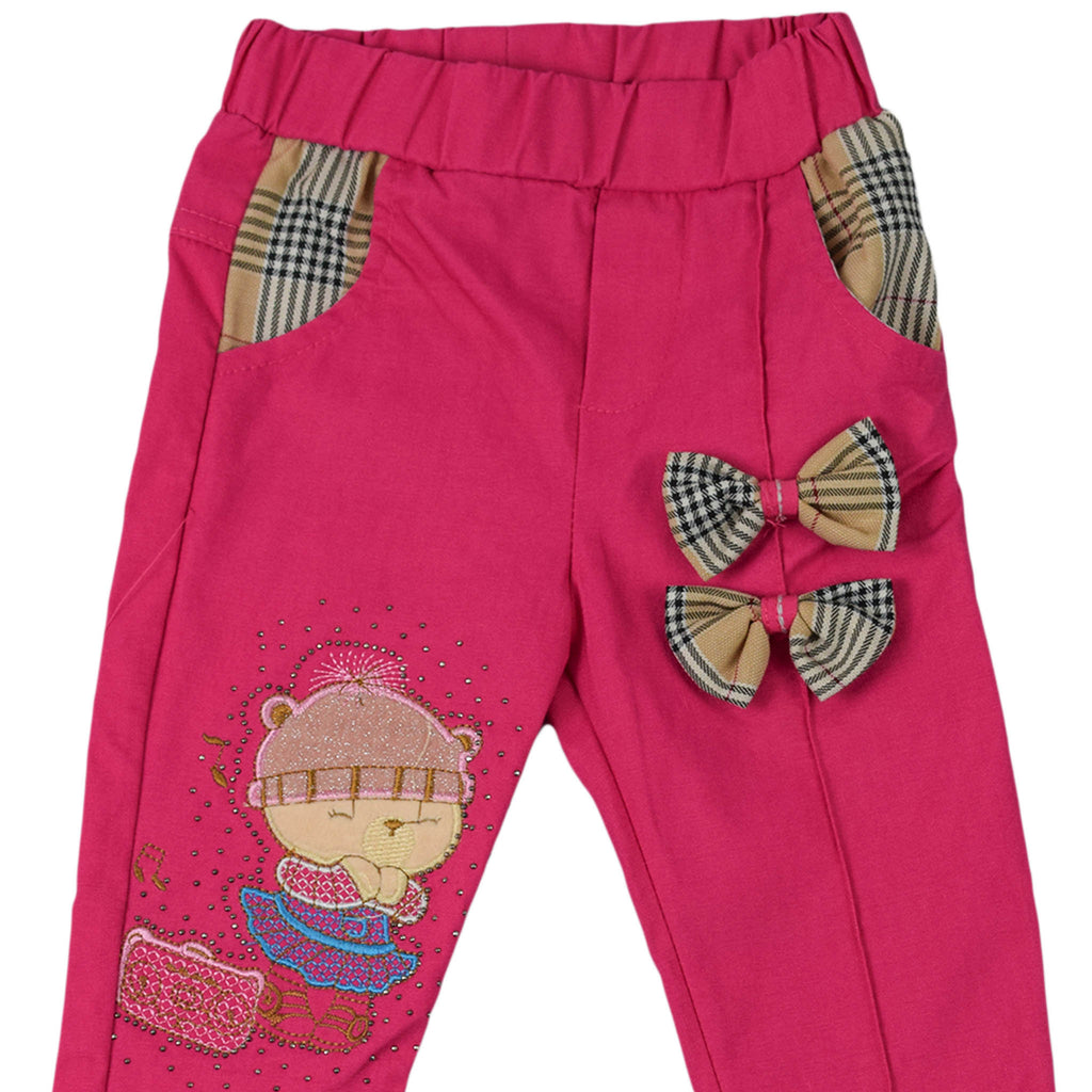 Baby Girl Pink Cartoon Bow Pants
