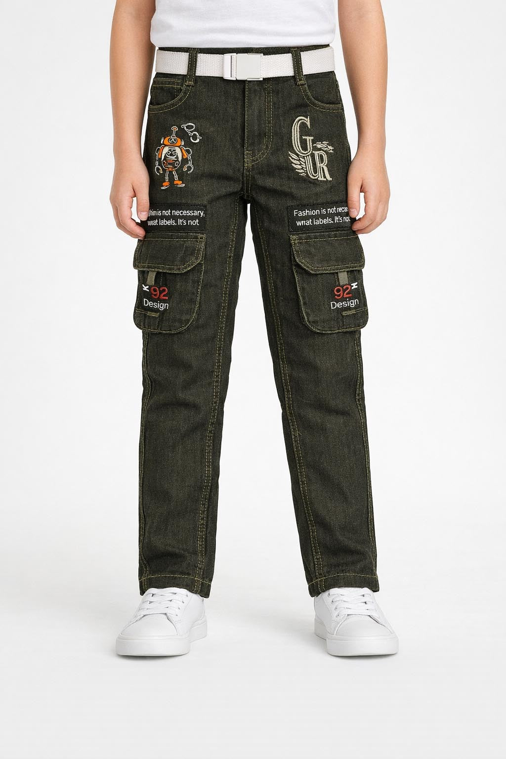 Boys Dark Blue | Cargo Denim Jeans