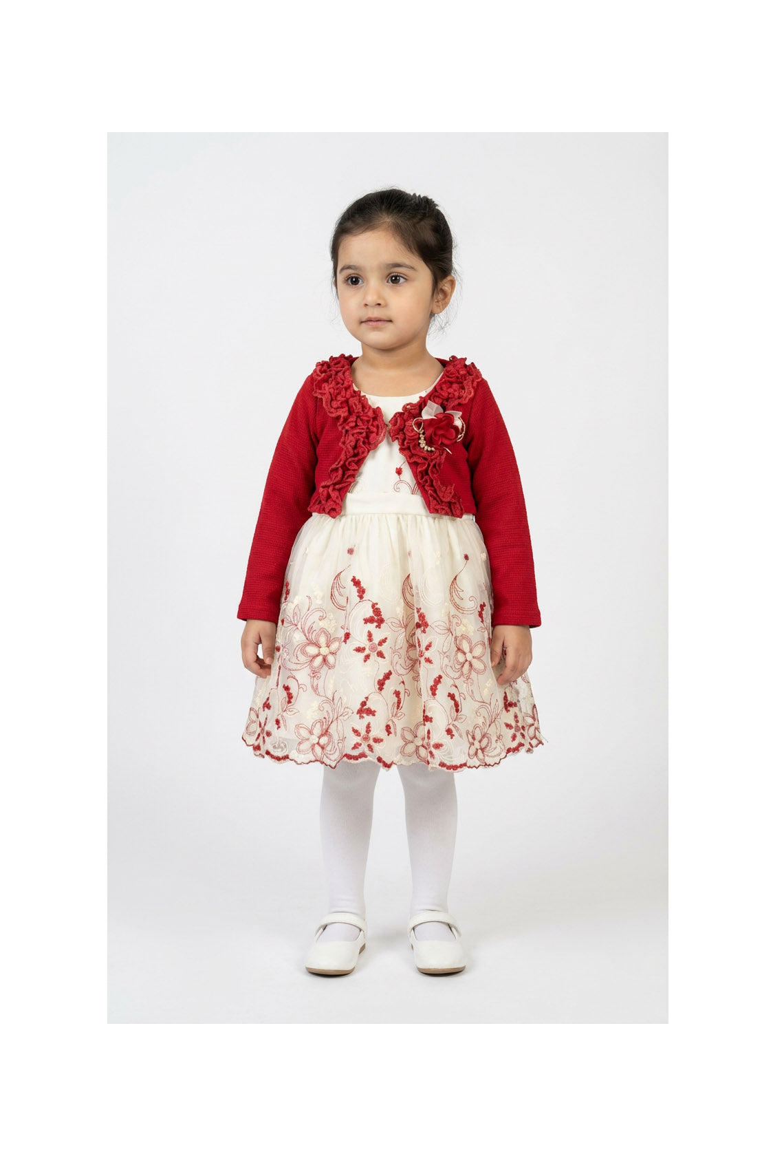 Girls Fancy Frock with Matching Coat | Elegant Party Wear