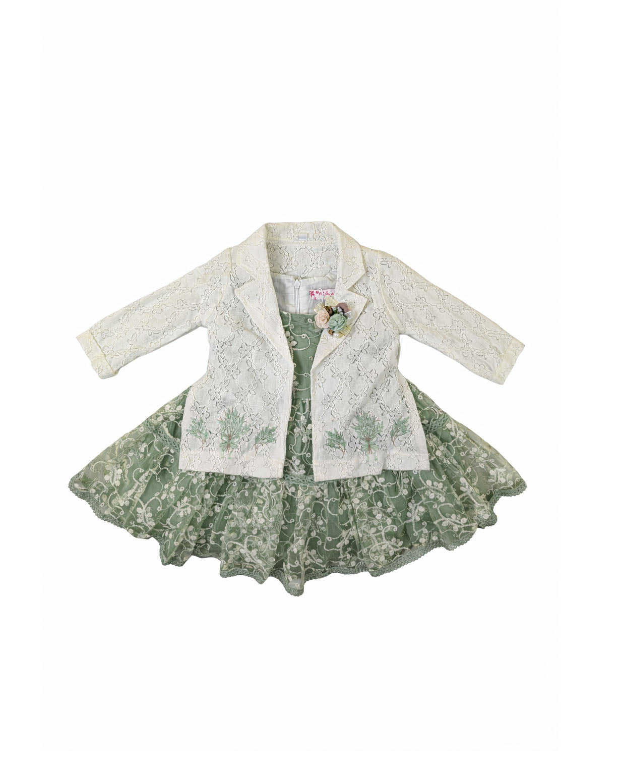 Girls Fancy Frock with White Coat | Elegant Party Wear