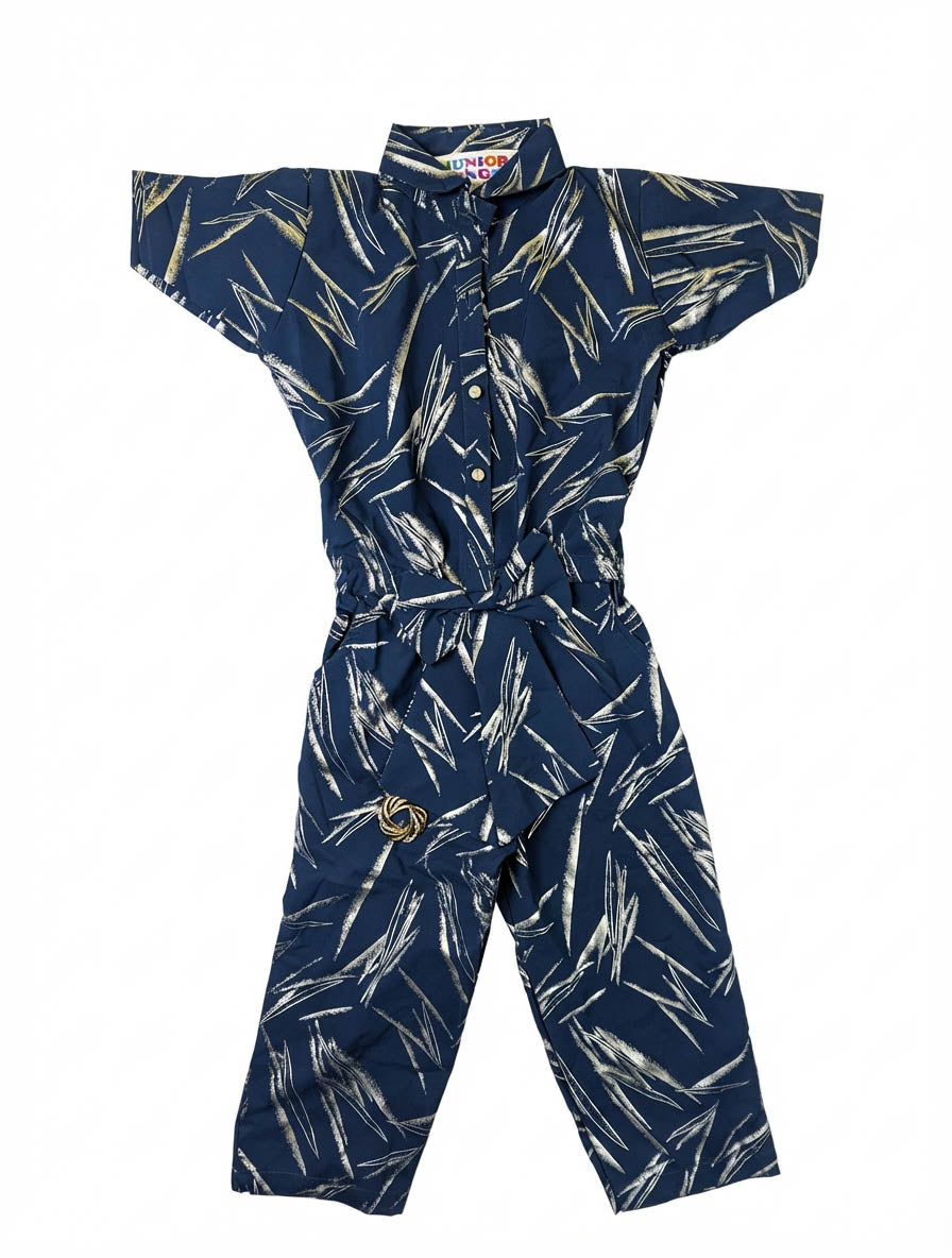 Girls Stylish Maroon& Blue Summer Jumpsuit