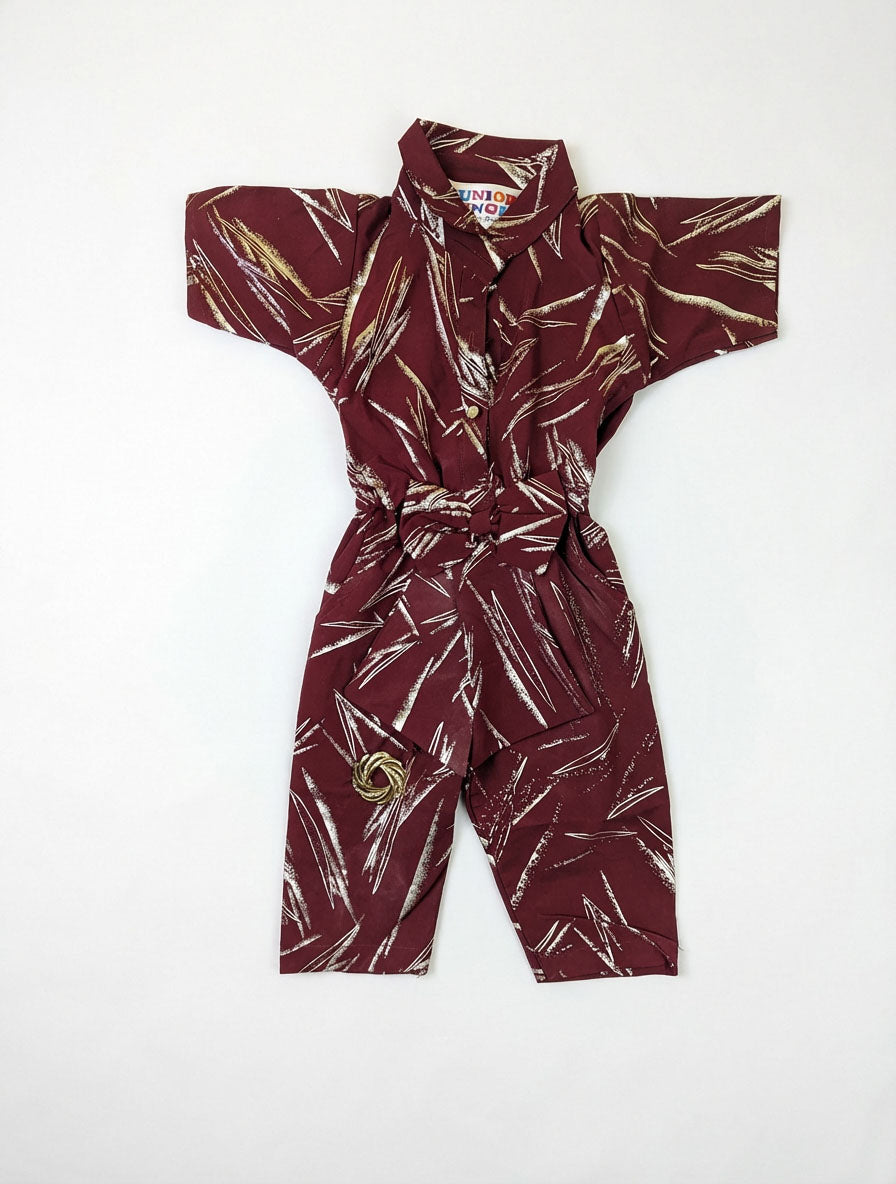 Girls Stylish Maroon& Blue Summer Jumpsuit