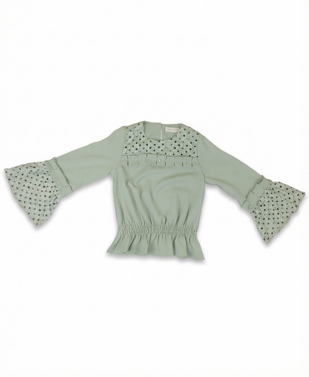 Girls Fancy Top | With Lace Detail & Bell Sleeves