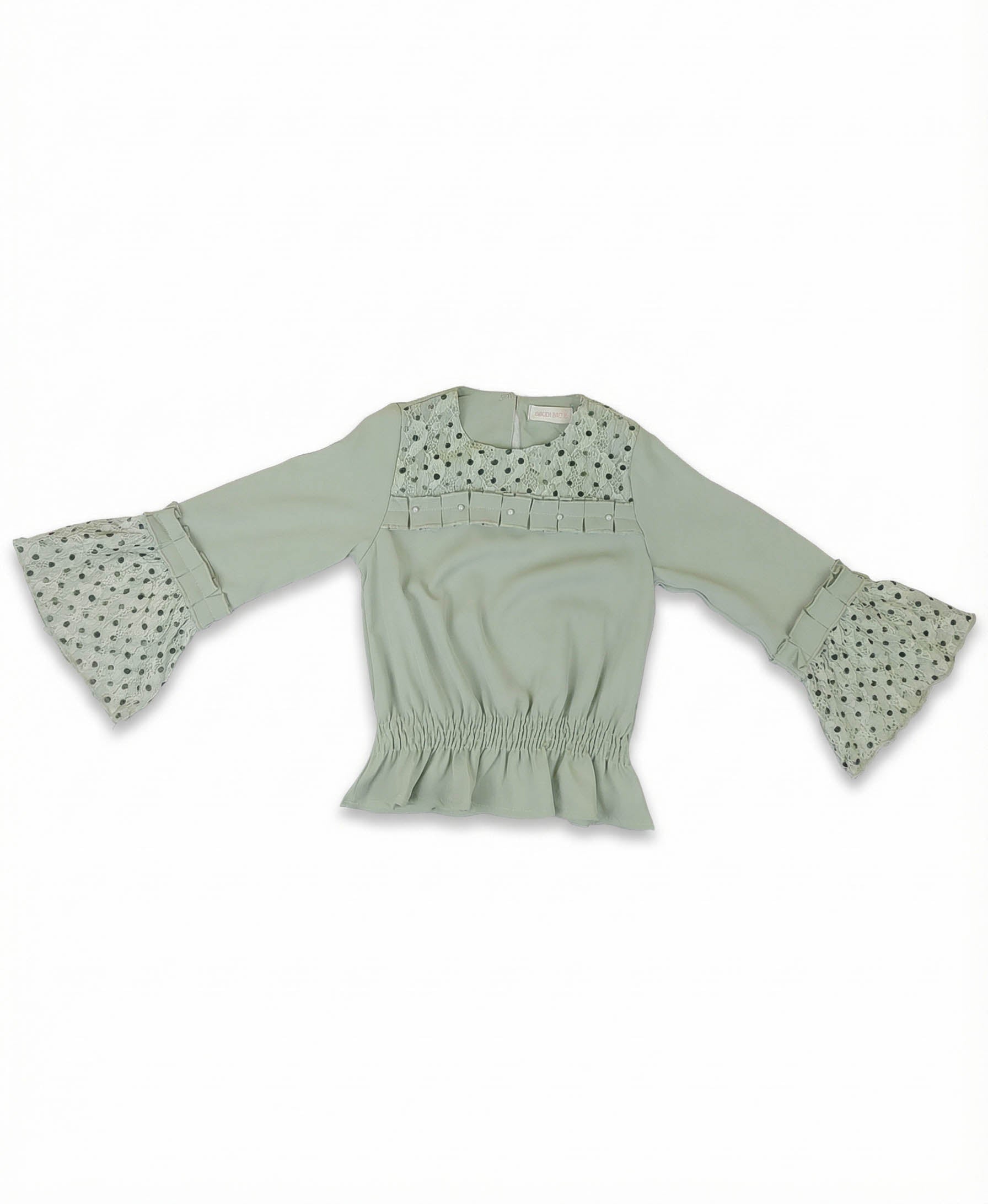 Girls Fancy Top | With Lace Detail & Bell Sleeves