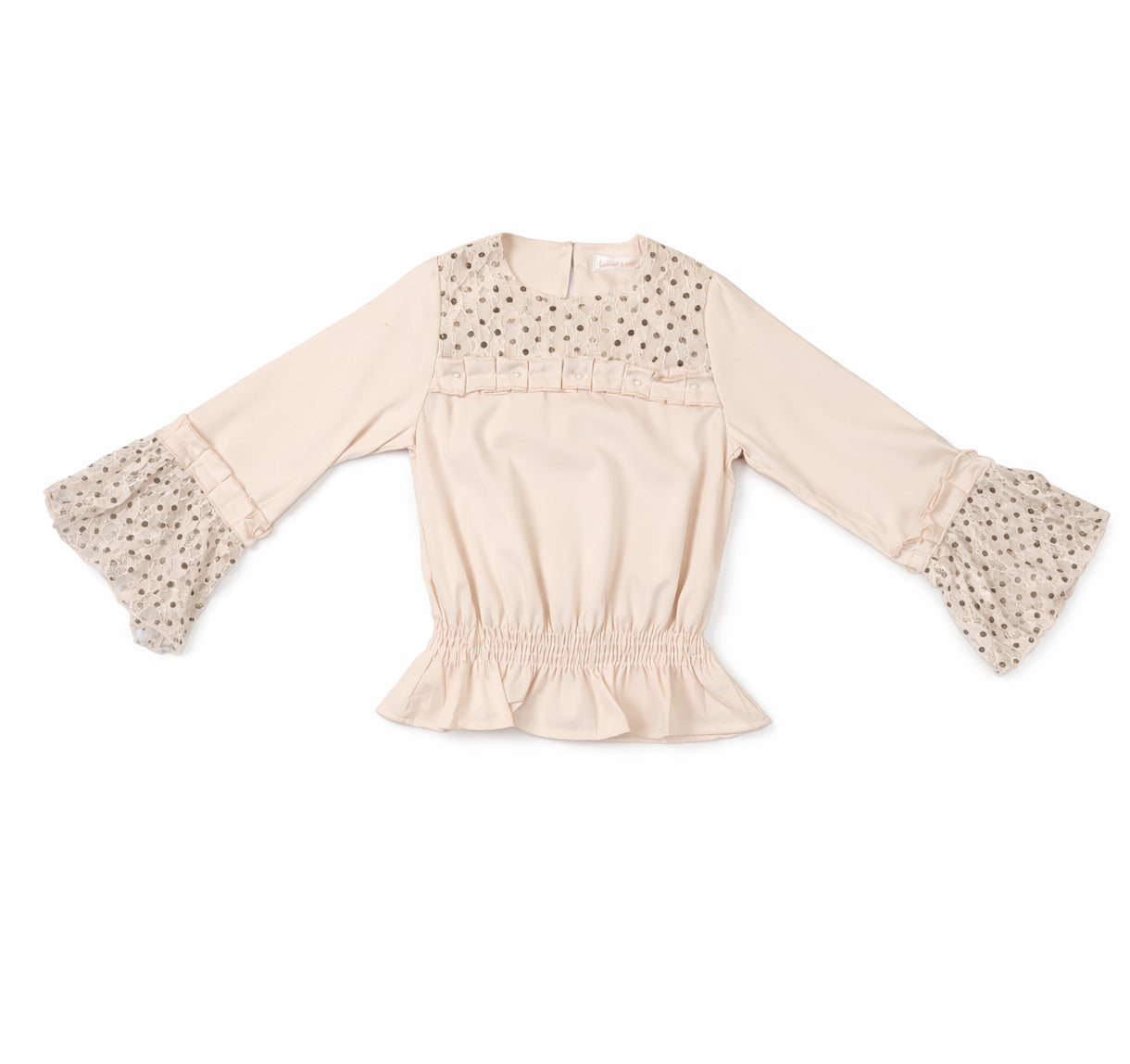 Girls Fancy Top | With Lace Detail & Bell Sleeves