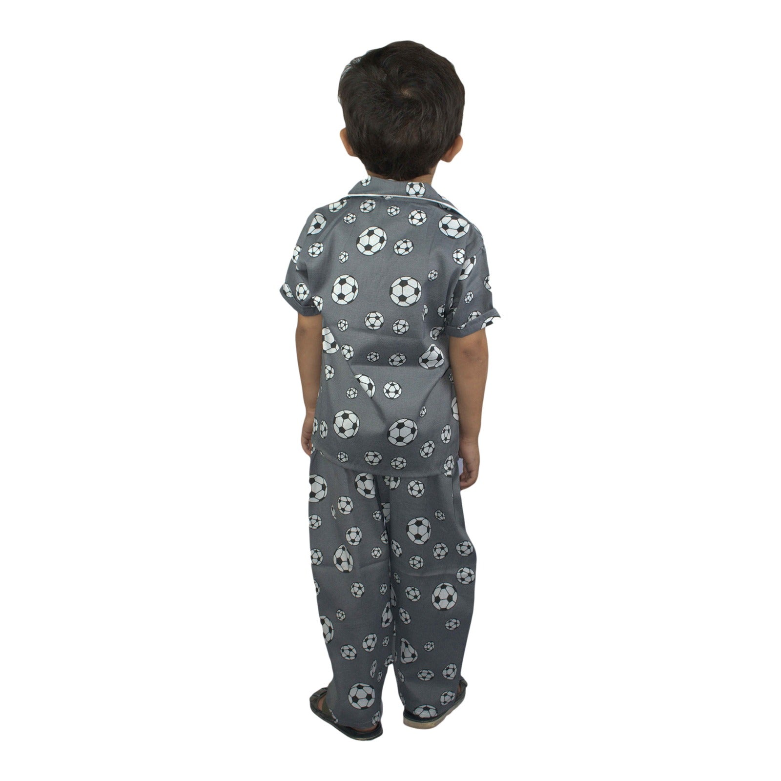 Kids Co-Ord Set – Gray Football Print | KidZaar