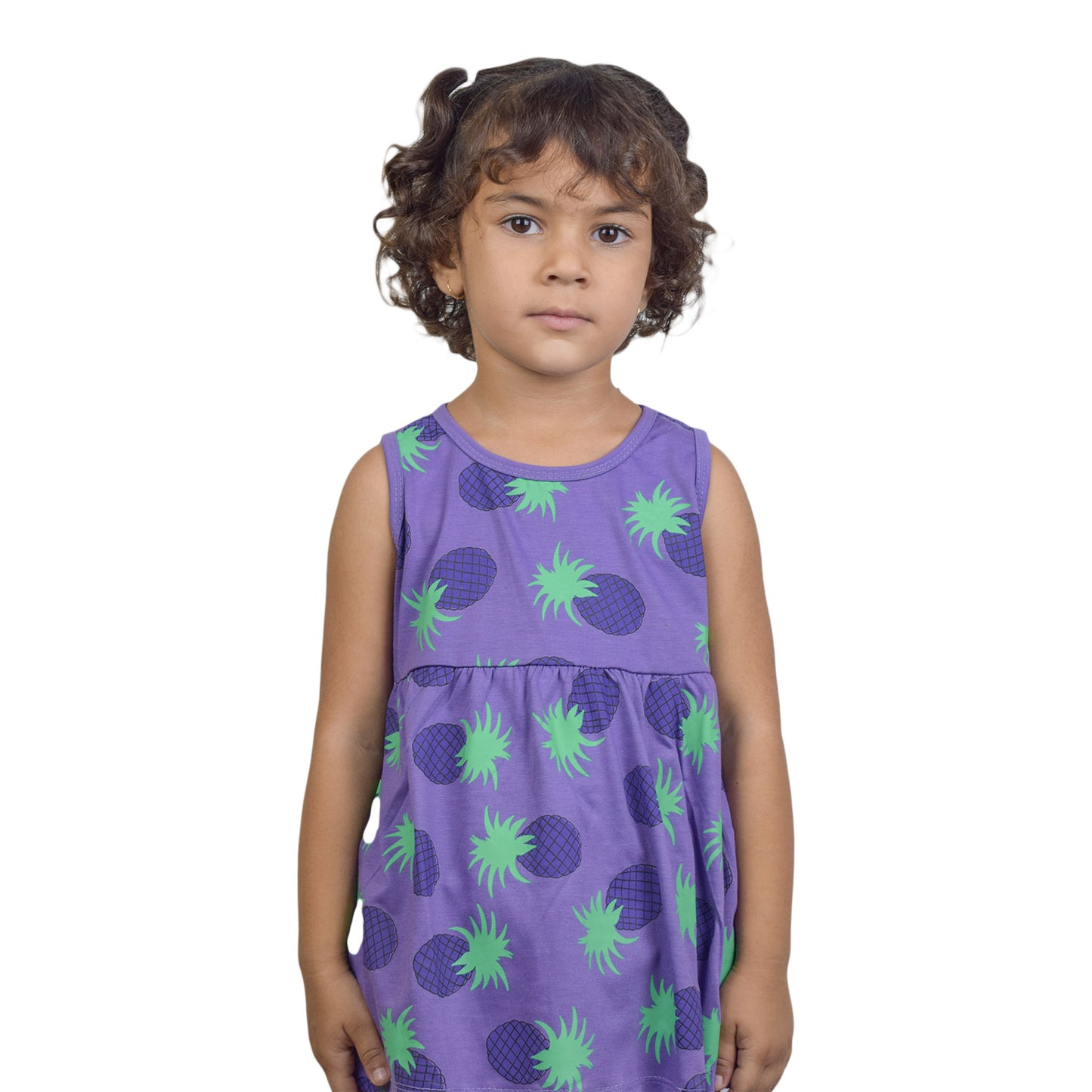 Girls Purple Top with Pomegranate Print Design