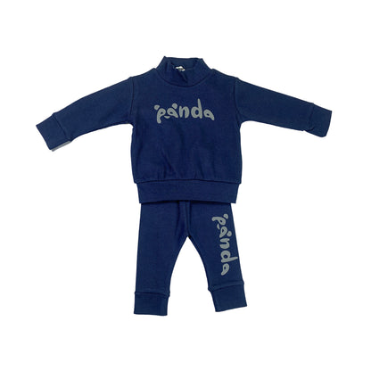 Unisex Baby Panda Winter Co-ord Suit Blue color