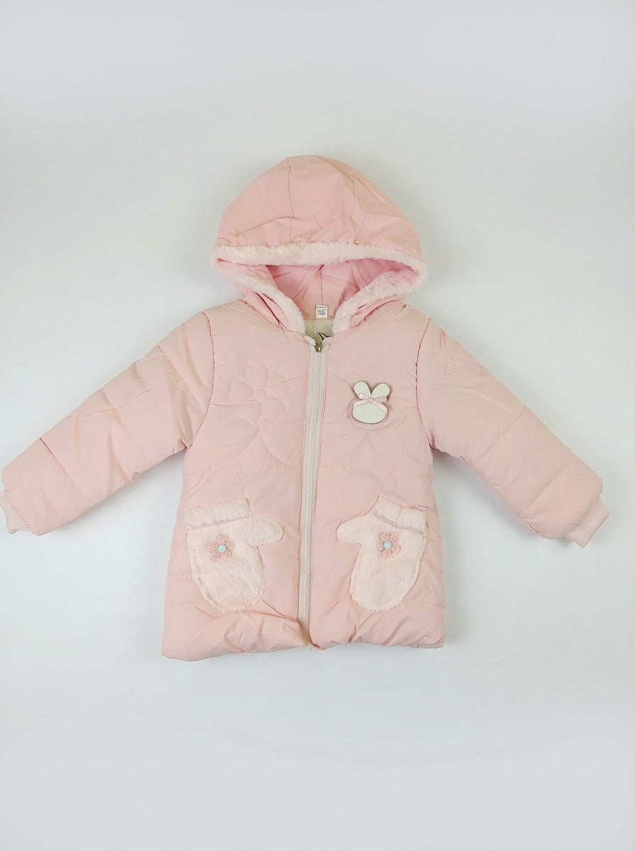 Light Pink Puffer Winter Coat for Girls  | Warm & Cute