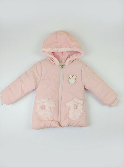 Light Pink Puffer Winter Coat for Girls  | Warm & Cute
