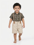 Baby Boys Dark Grey Set with Shoulder Belts | Kidzaar