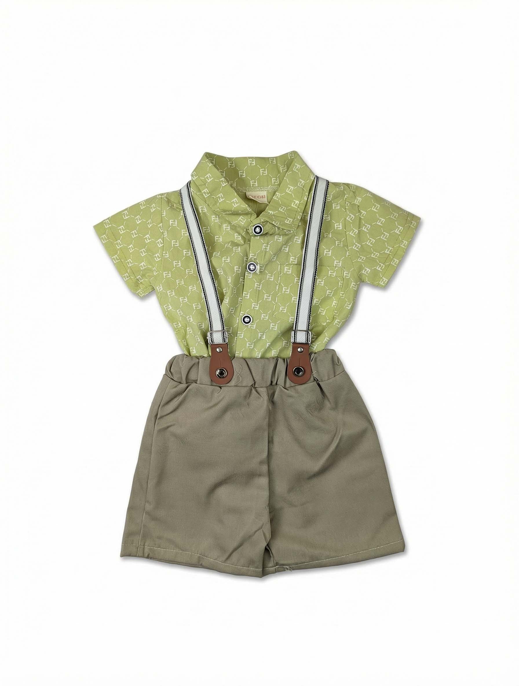 Green and Maroon  Suspenders suits| Kidzaar