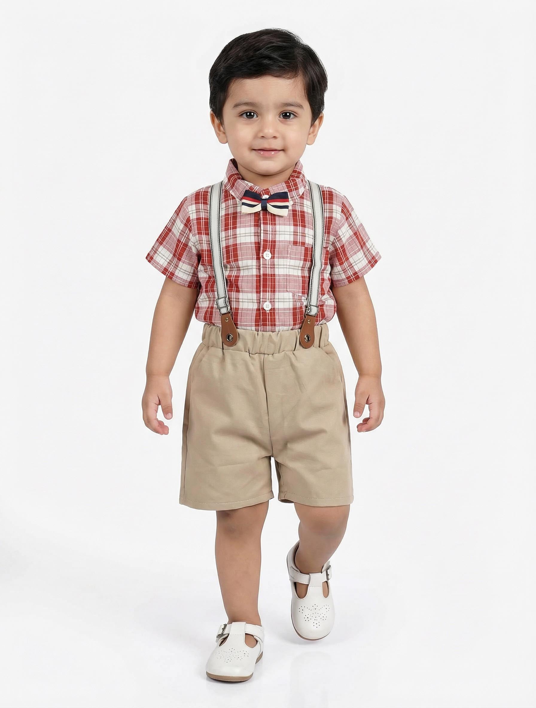 Green and Maroon  Suspenders suits| Kidzaar