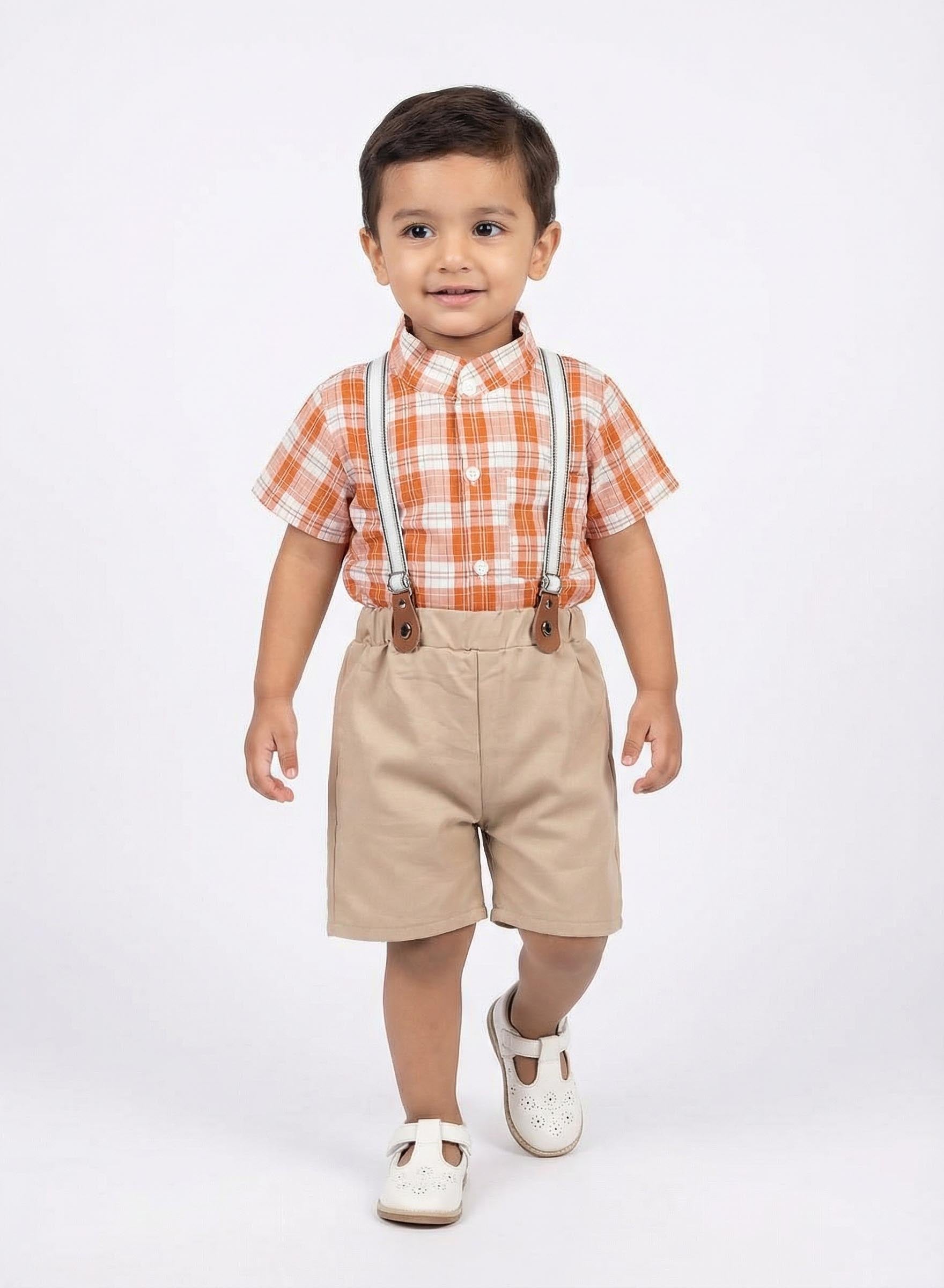 Orange  Suspenders suits| Kidzaar