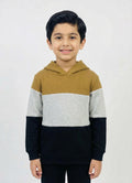 Boys Mustard, White & Black Hoodie Stylish Fleece  Sweatshirt