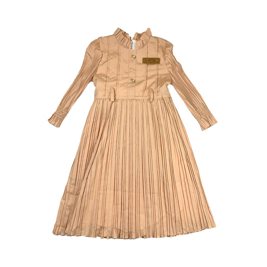 Premium Peach Pleated Long Frock for Girls