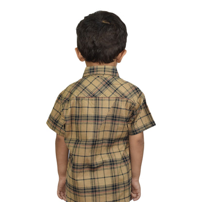 Preschool Boys Brown Check Casual Shirt | Smart Everyday Wear by Kidzaar