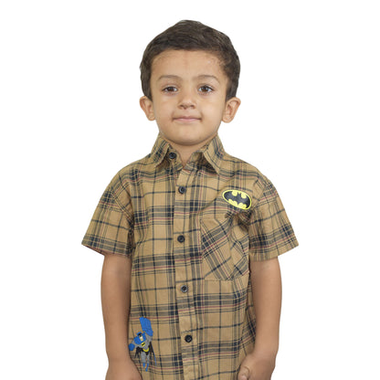 Preschool Boys Brown Check Casual Shirt | Smart Everyday Wear by Kidzaar