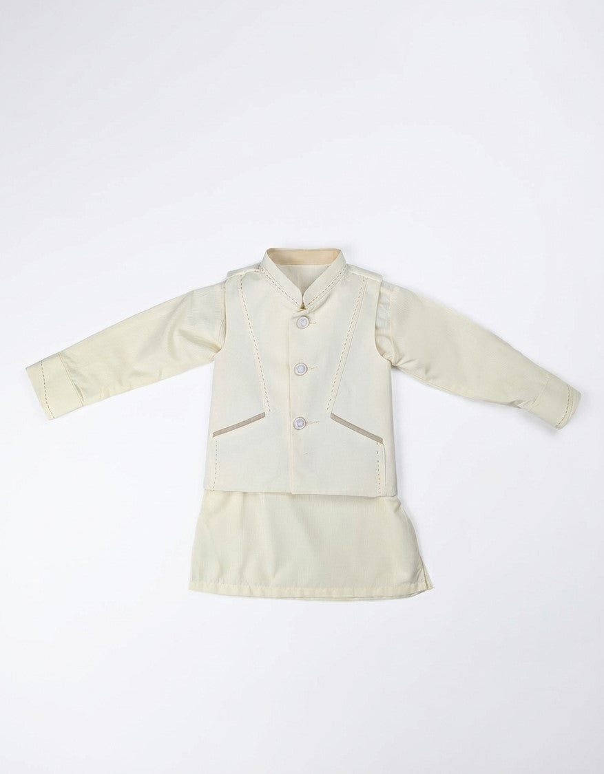 Boys 3-Piece Traditional Kurta Set with Waistcoat & Shalwar/Pajama | Festive Ethnic Wear