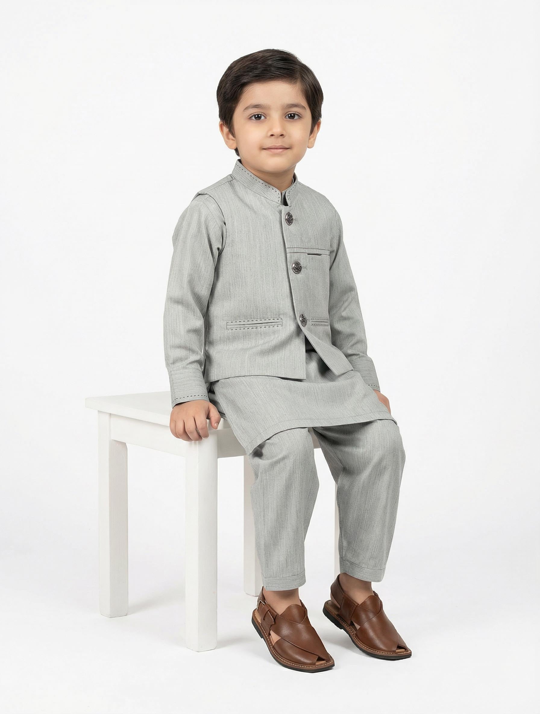 Boys Traditional Kurta with Waistcoat Set | KidZaar