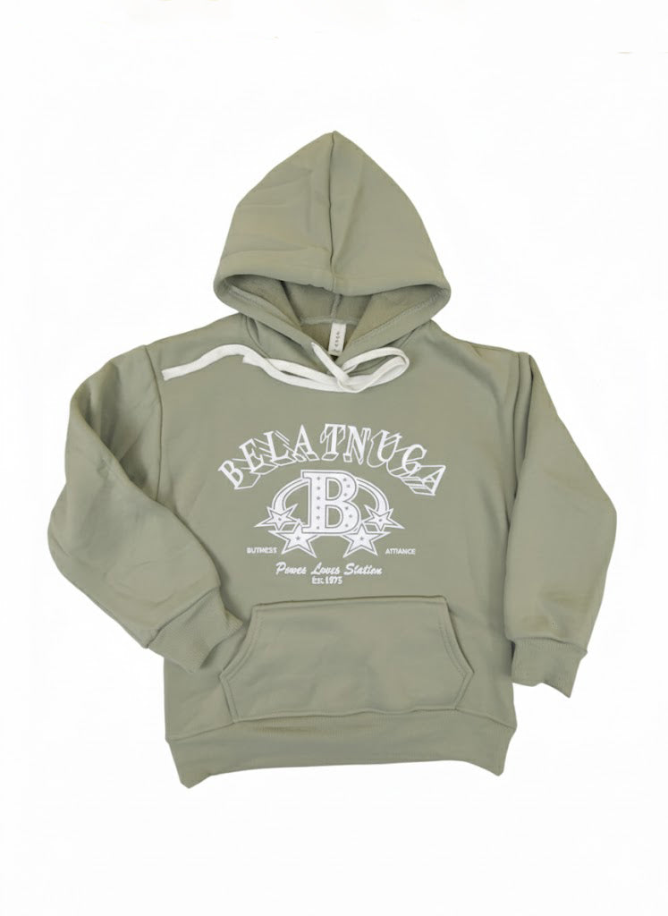 Sage Green Graphic College | Style Pullover Hoodie
