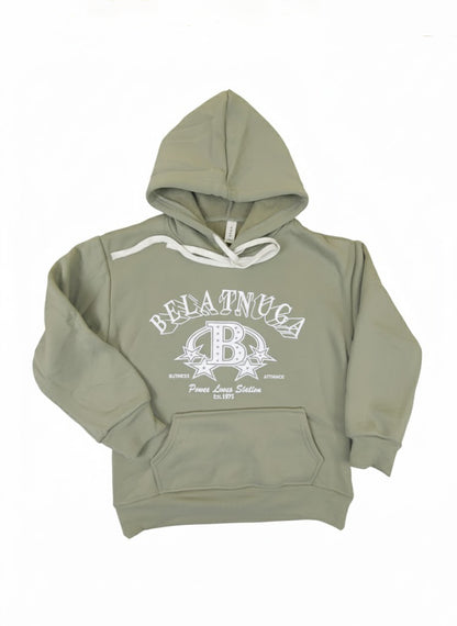 Sage Green Graphic College | Style Pullover Hoodie