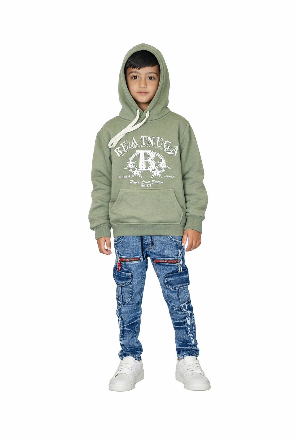 Sage Green Graphic College | Style Pullover Hoodie