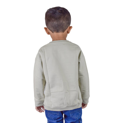 Toddlers  “LOVE” Sweatshirt – Beige with Heart Patch