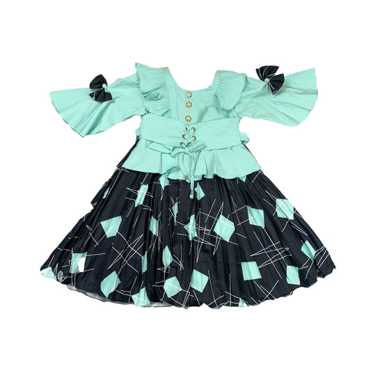 Trendy Contrast Frock for Girls