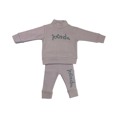 Unisex KIDIS Panda Co-ord Suit in Mauve Pink