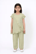 Girls Fancy Kurti & Trouser Set | Pearl Embellished Party Wear