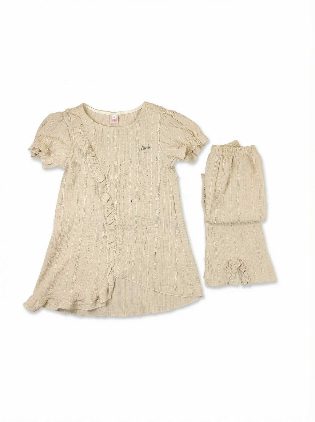 Girls Fancy Kurti & Trouser Set | Pearl Embellished Party Wear