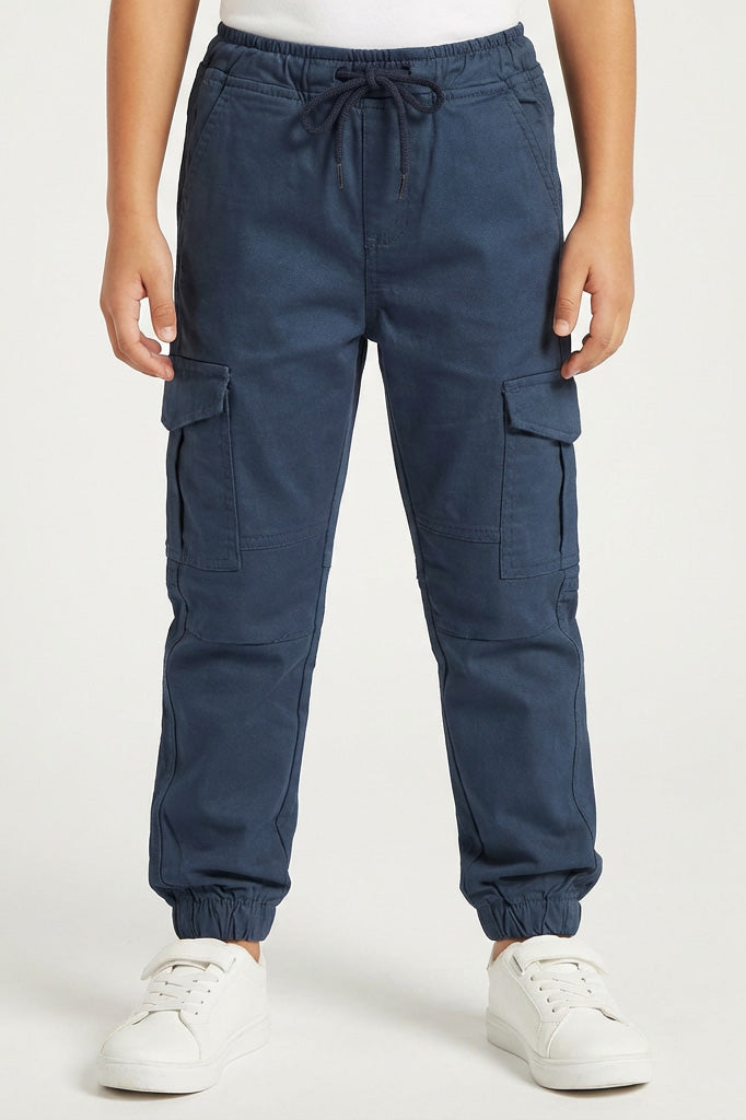 Cargo Jogger Pants | Drawstring Elastic Waist Utility Trousers