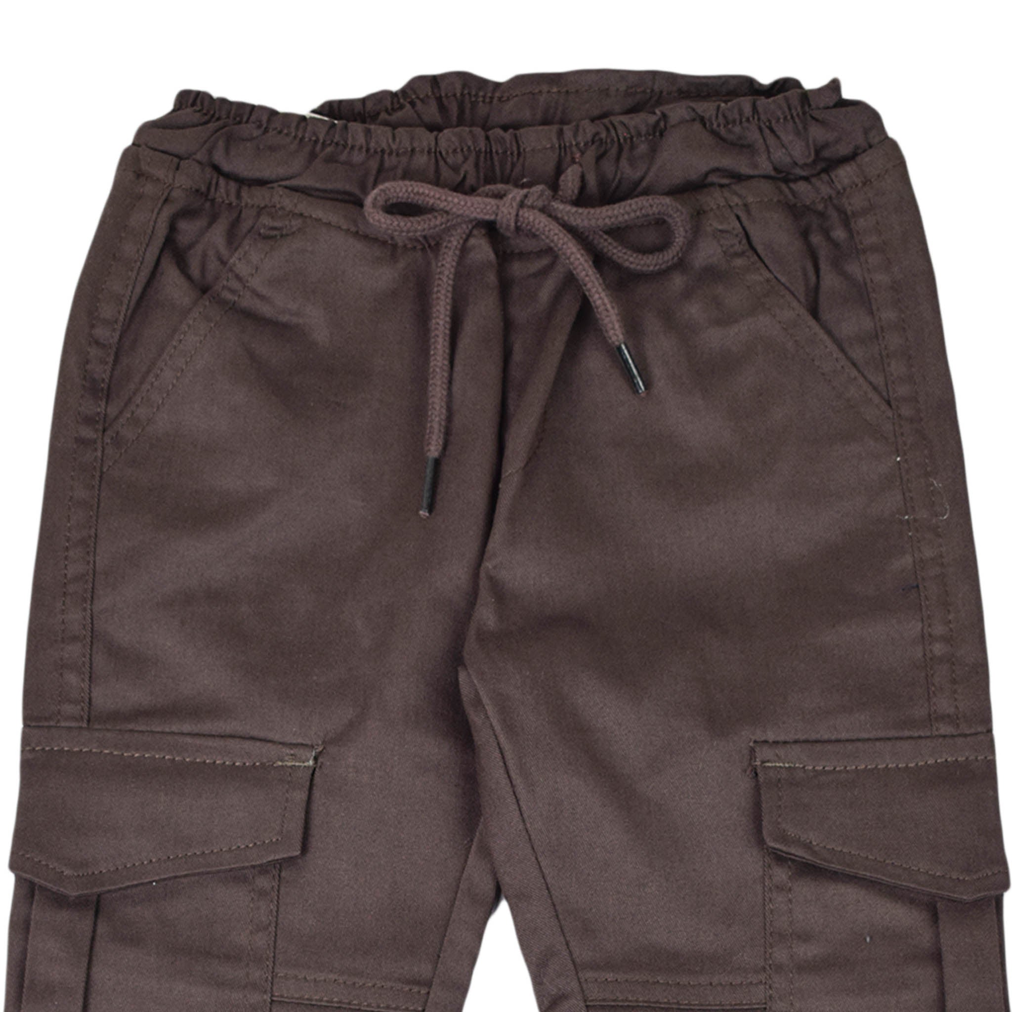 Brown Cargo Jogger Pants | Elastic Waist Utility Trousers