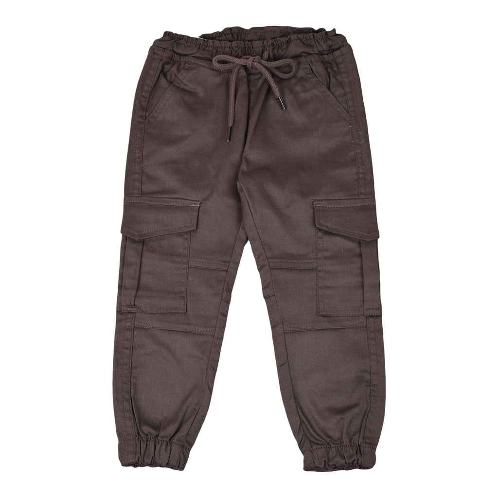 Brown Cargo Jogger Pants | Elastic Waist Utility Trousers