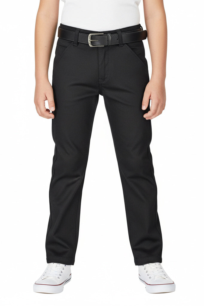 Kids Formal Pants with Belt | Slim Fit Dress Trousers