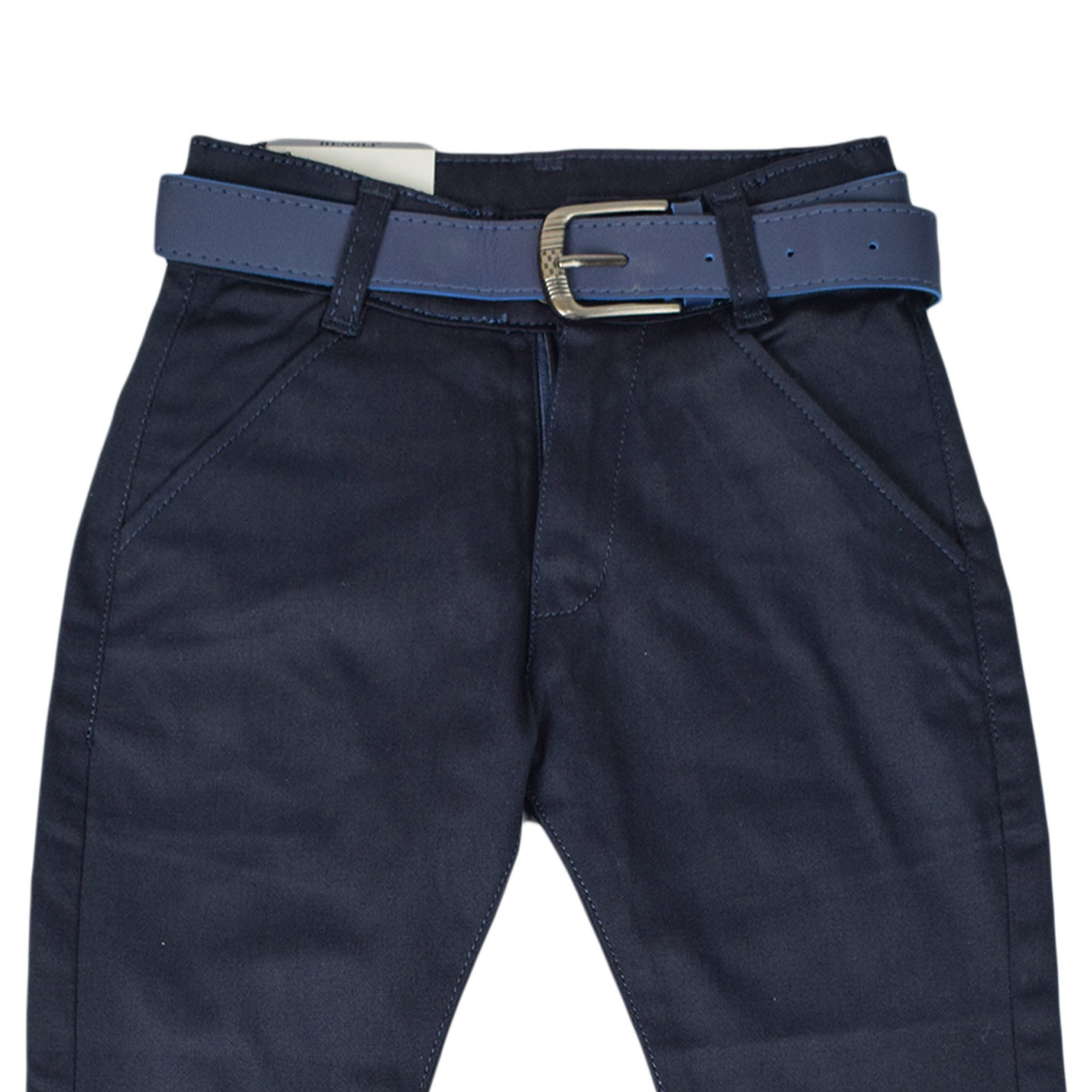 Kids Formal Pants with Belt | Slim Fit Dress Trousers