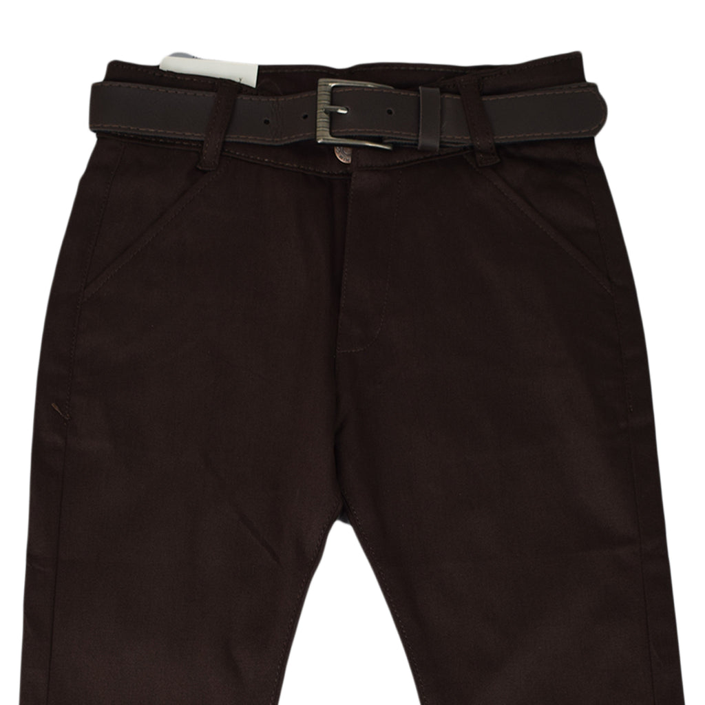 Kids Formal Pants with Belt | Slim Fit Dress Trousers