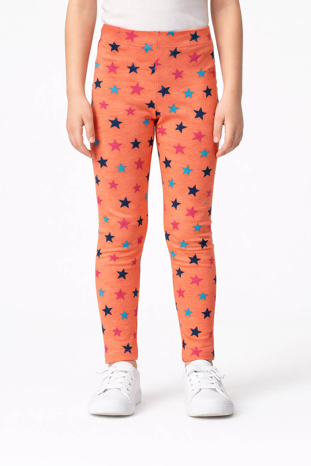 Girls Star Print Leggings | Soft Stretch Cotton Pants for Kids