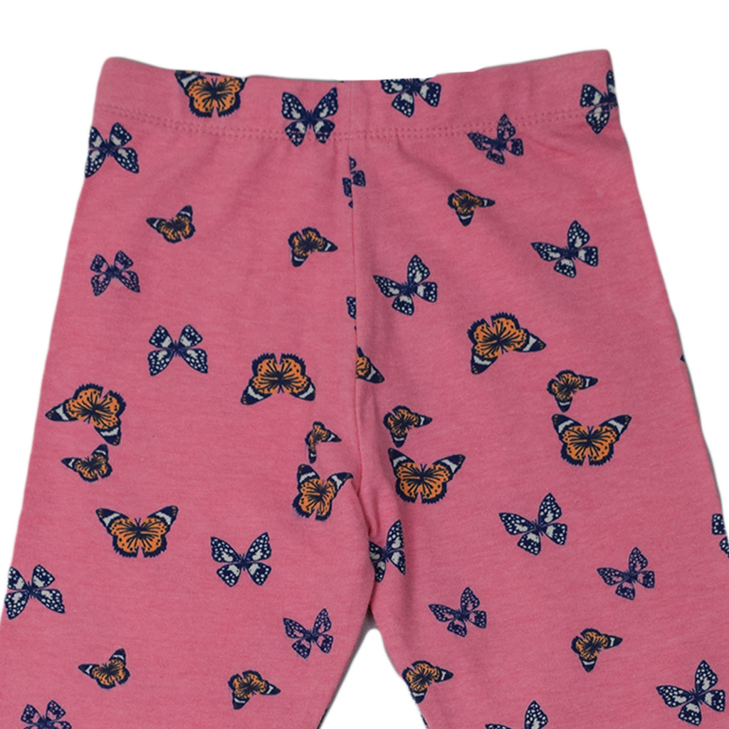 Girls Butterfly Print Leggings | Soft Stretch Cotton Pants for Kids
