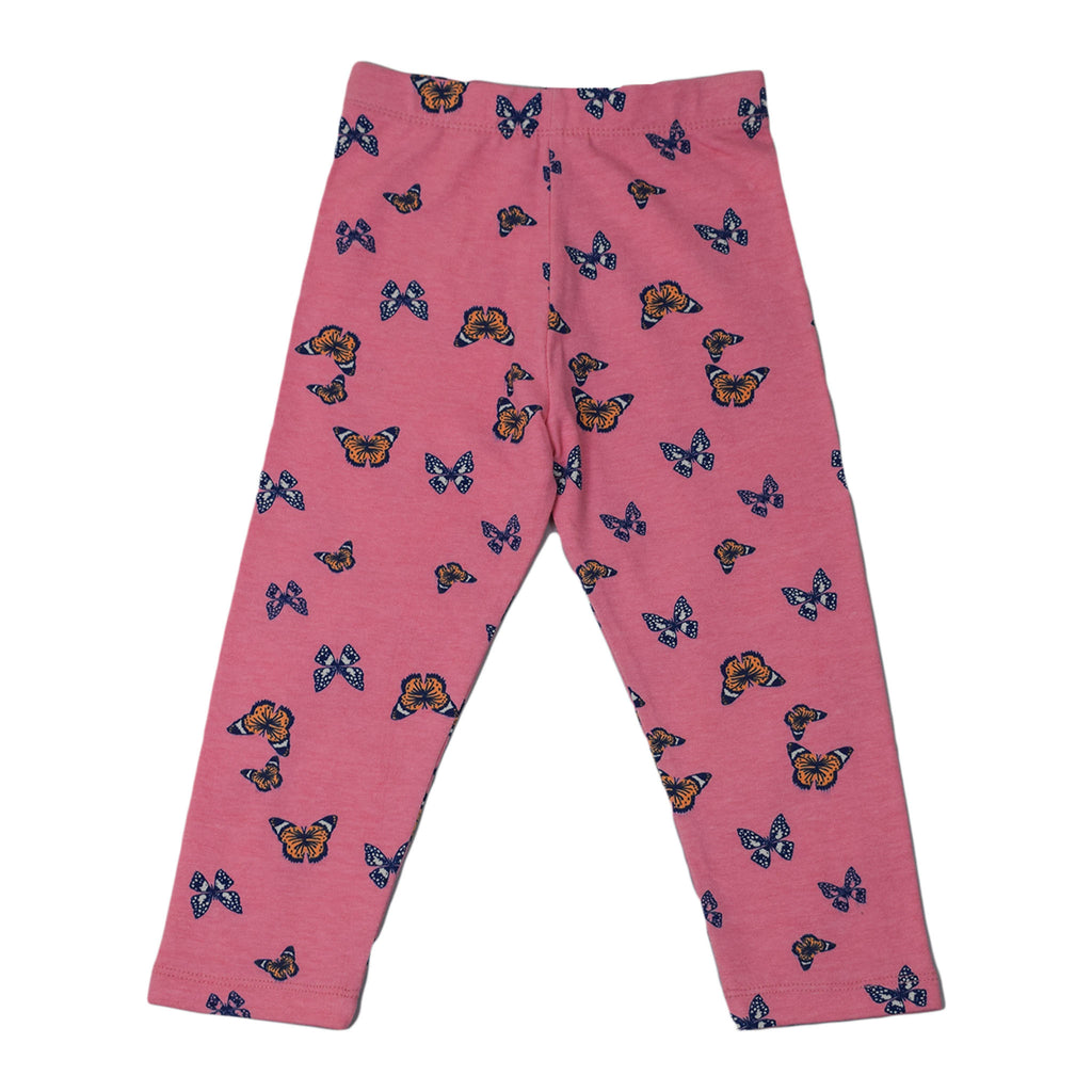 Girls Butterfly Print Leggings | Soft Stretch Cotton Pants for Kids