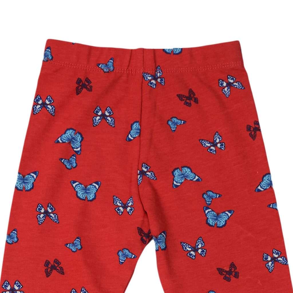 Girls Butterfly Print Leggings | Soft Stretch Cotton Pants for Kids